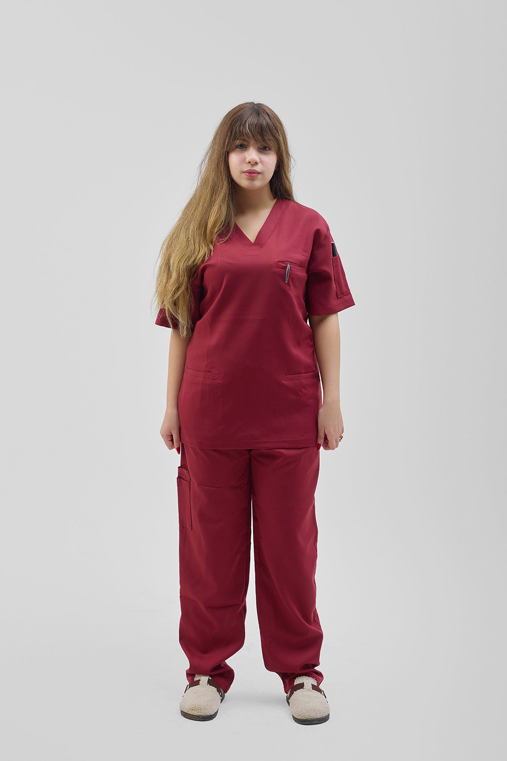 Burgundy scrub