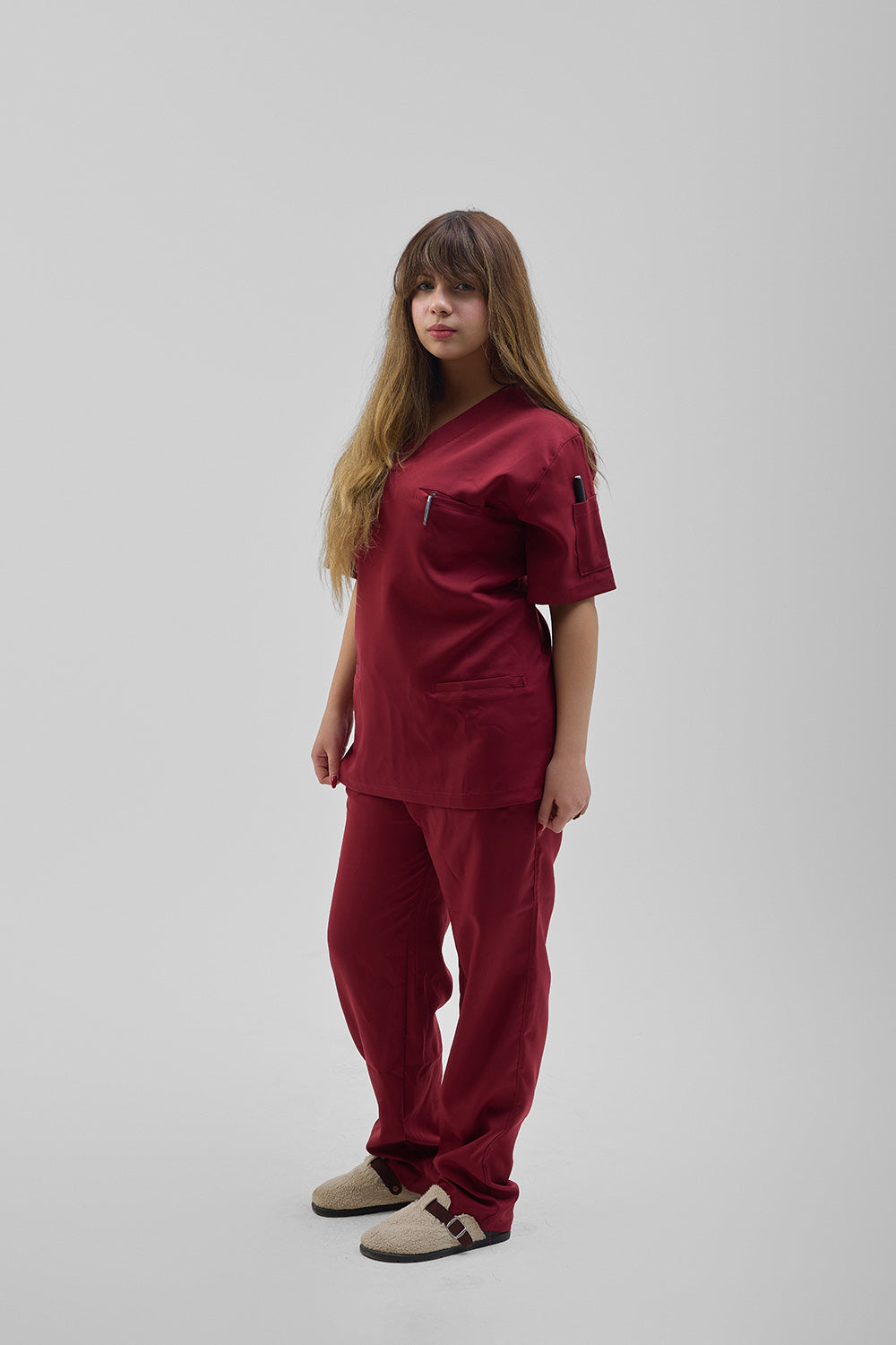 Burgundy scrub