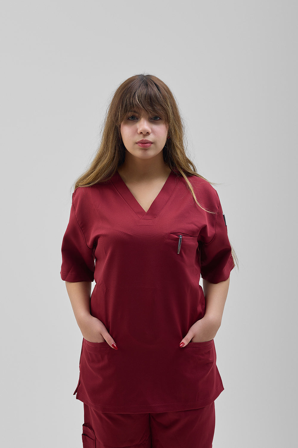 Burgundy scrub