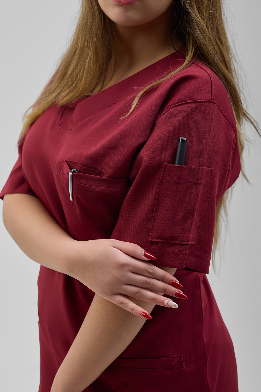 Burgundy scrub